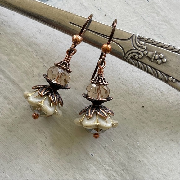 ARTISAN Earrings “Champagne Brunch” - Dangles - Picture 5 of 11